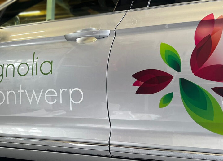 Kleine autobelettering in Leeuwarden voor Magnolia Tuinontwerp